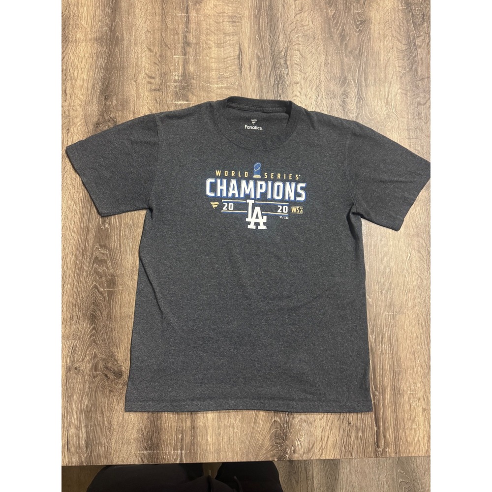 Fanatics Los Angeles Dodgers 2020 World Series Champions T-Shirt Charcoal Gray
